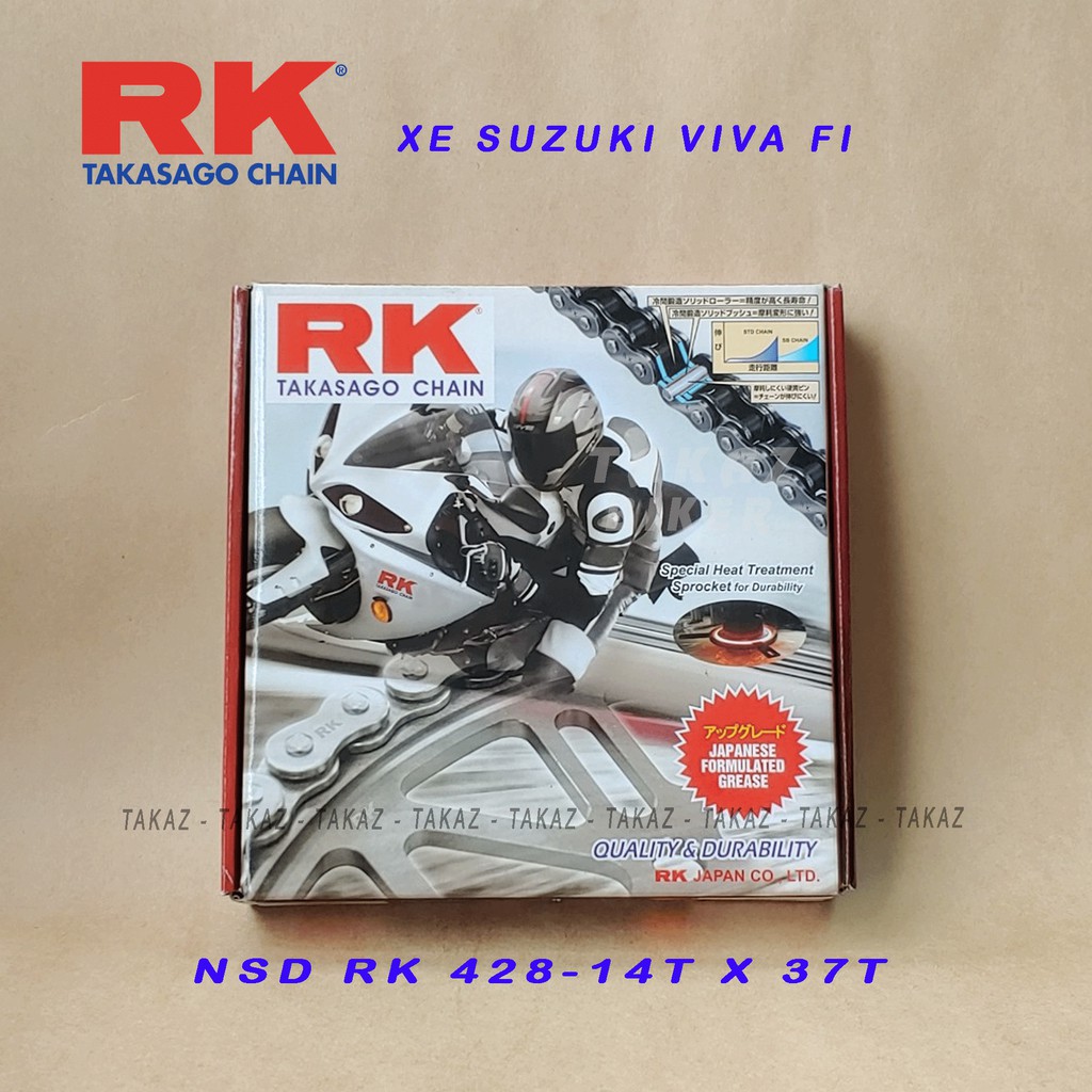 Nhông sên dĩa RK xe Suzuki VIVA 115c FI thương hiệu JAPAN