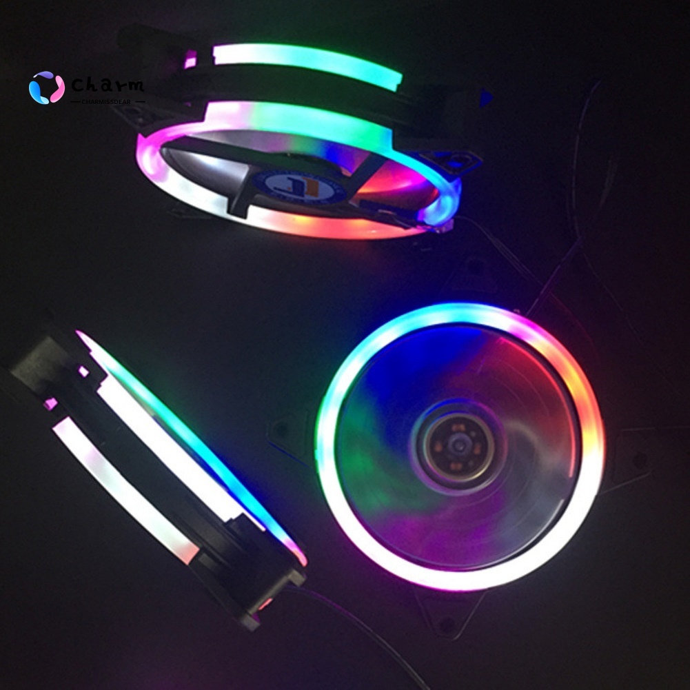 Quạt Tản Nhiệt Kép 12cm 15 Bóng Led Yên Tĩnh Thông Dụng Cho Pc