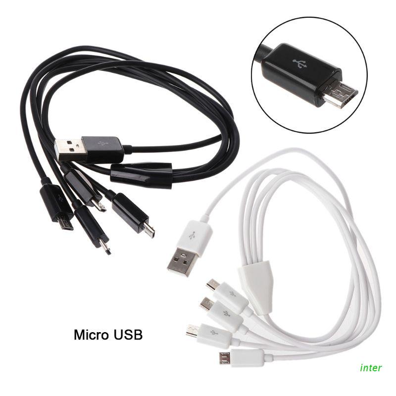 Dây Cáp Sạc Usb 2.0 Type A Male Sang 4 Micro Usb Male Cho Samsung Xiaomi Phone Tablet Powerbank