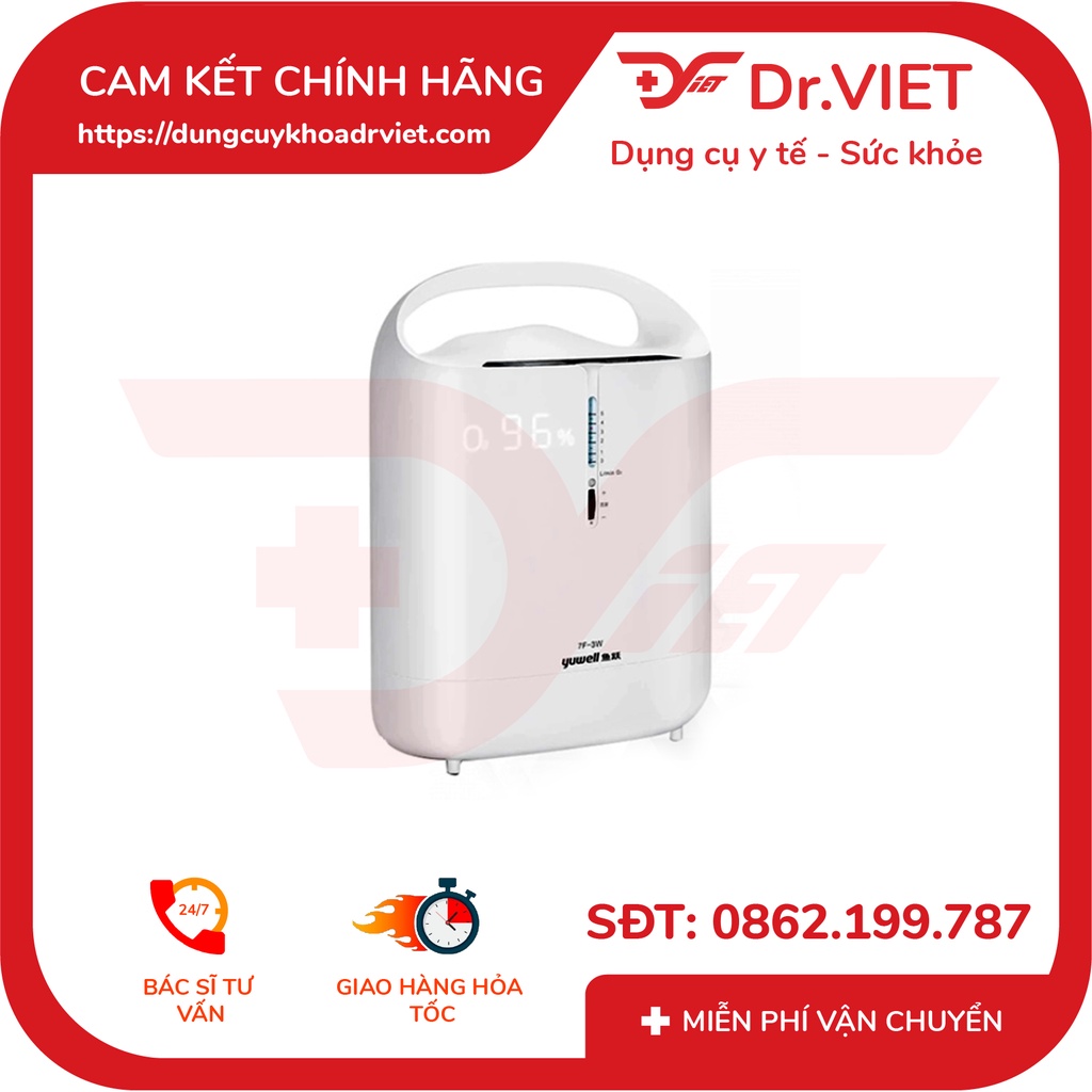 MÁY TẠO OXY YUWELL 7F-3NW HÀNG CHÍNH HÃNG CAO CẤP - THIẾT KẾ NHỎ GỌN, ĐẸP MẮT, CUNG CẤP NGUỒN OXY TINH KHIẾT - DRVIET