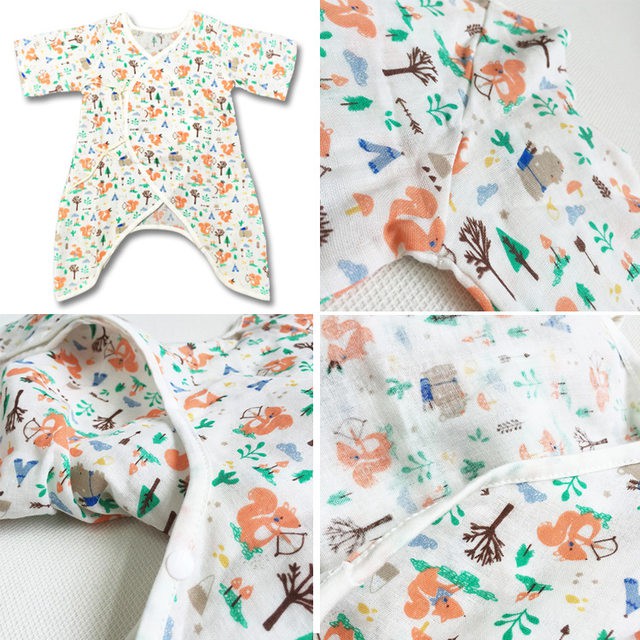 Áo liền quần vải xô Muslin Tree cho bé 0-6 tháng