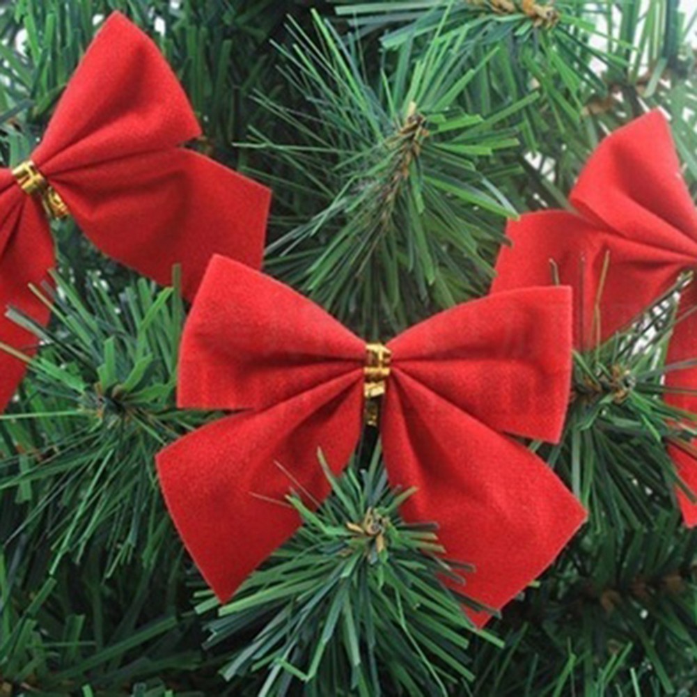 Set 36 Nơ Bướm Đỏ Trơn 6cm Trang Trí Giáng Sinh Đa Dụng