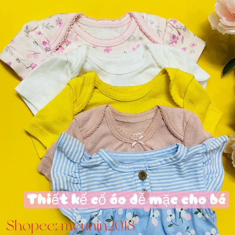 SET 4️⃣c body chip cộc tay bé trai bé gái sịn mát mùa hè cotton mềm đẹp (Size: 3-24m)