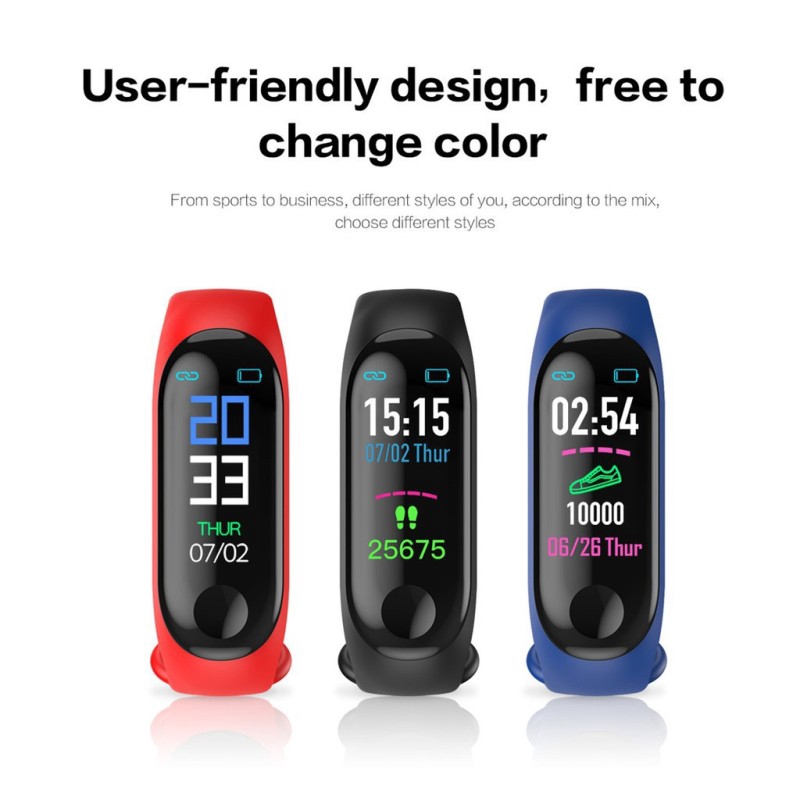 Bộ Đồng Hồ Thông Minh Bluetooth Mi Band 3 Giám Sát Nhịp Tim & Huyết Áp