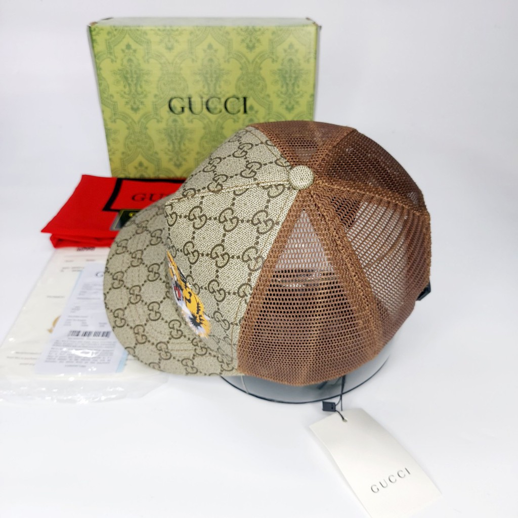 Nón kết gc Mũ lưỡi trai Gc thời trang cao cấp song hổ mỏ ngắn lưới nâu supper like âu 1.1  full box hộp cực đẹp (Nón Thi