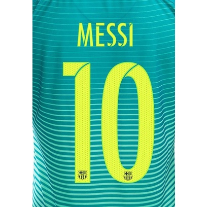 Bộ tên số cầu thủ Messi 10 Barcelona 2015 2016 2017 2018 away third nameset shirt jersey official font