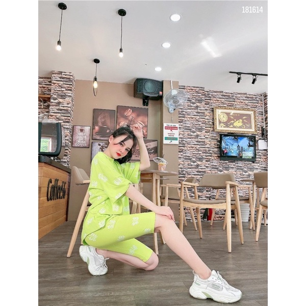 Set ngố áo thun form rộng họa tiết xinh freesize dưới 55kg - Carotshop