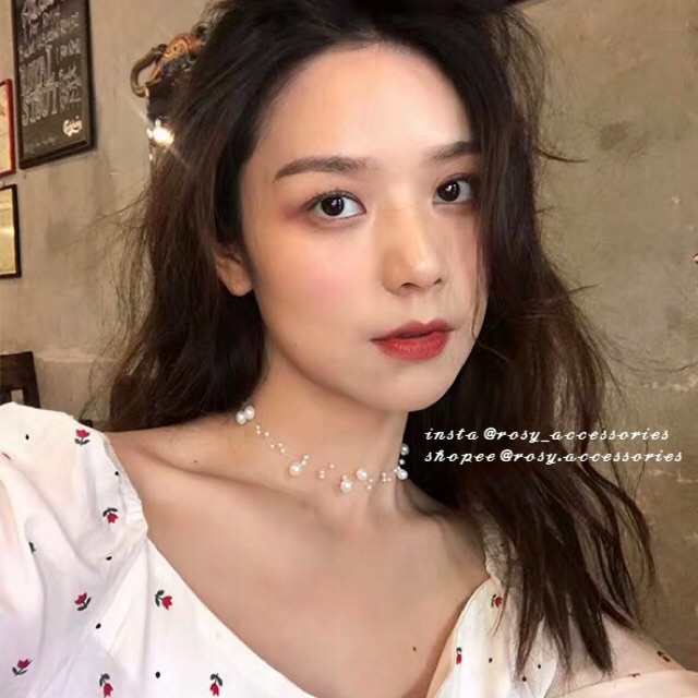 ROSY - DÂY CHUYỀN CHOKER NGỌC TRAI GIẢ BÁNH BÈO