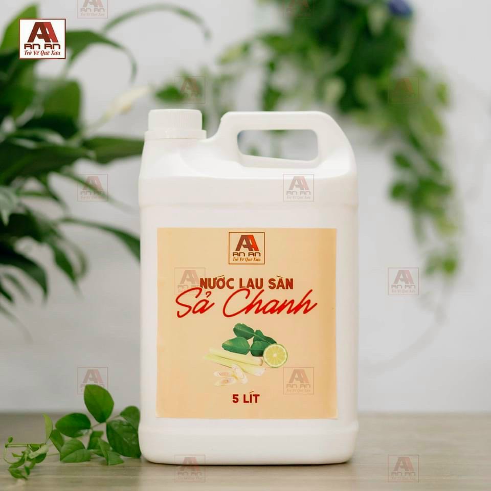 Nước lau sàn hữu cơ sả chanh An An can 5 lít nước lau nhà sạch bóng khử mùi xua đuổi côn trùng hiệu quả