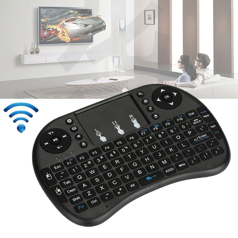 Chuột bay kiêm bàn phím không dây i8 có đèn và pin sạc lithium cho Smart Tivi và Android Box