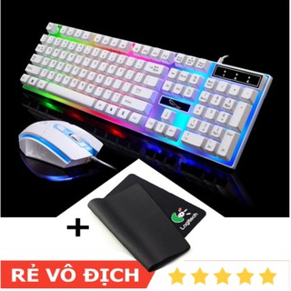 [TOP BÁN CHẠY] Bộ Bàn Phím, Chuột và Lót Chuột Giả Cơ Đèn LED 7 MÀU SIÊU ĐẸP GAMING G21 PRO - Giá Tốt