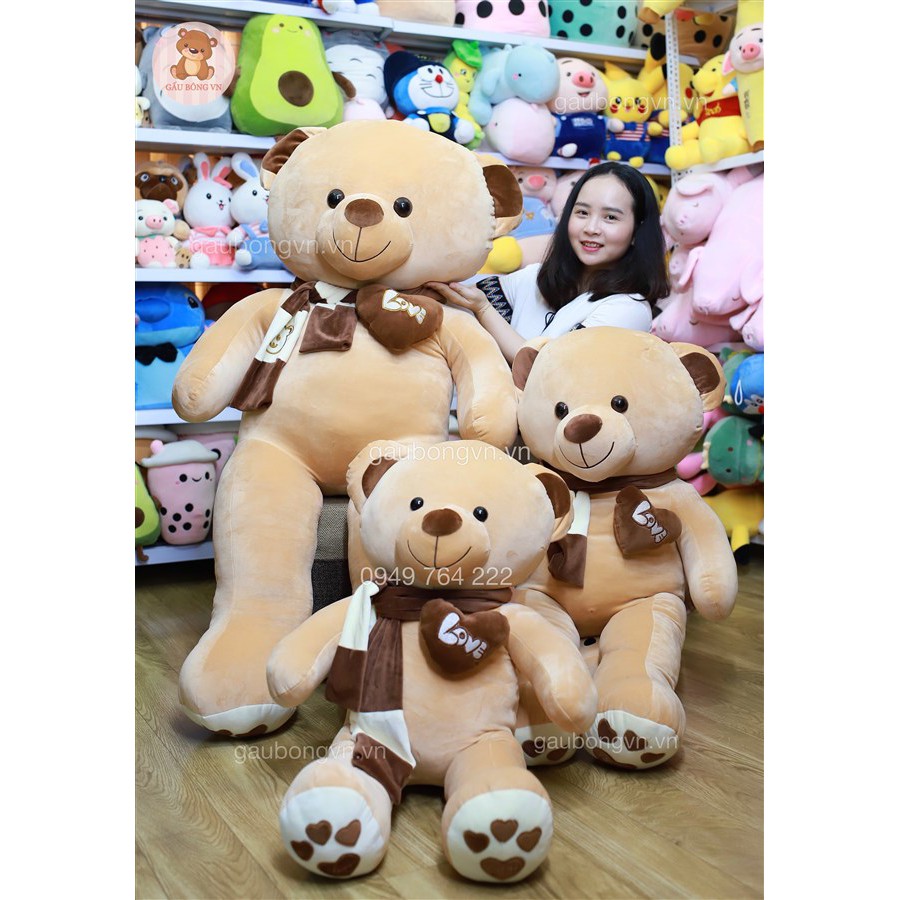 Gấu Bông Teddy 80cm Cao Cấp Mềm Mịn