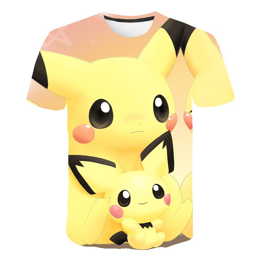 Áo thun HUQISHA cho nam in hình Pokemon cơ bản