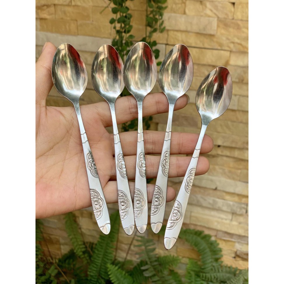 Thìa cafe inox cán hoa