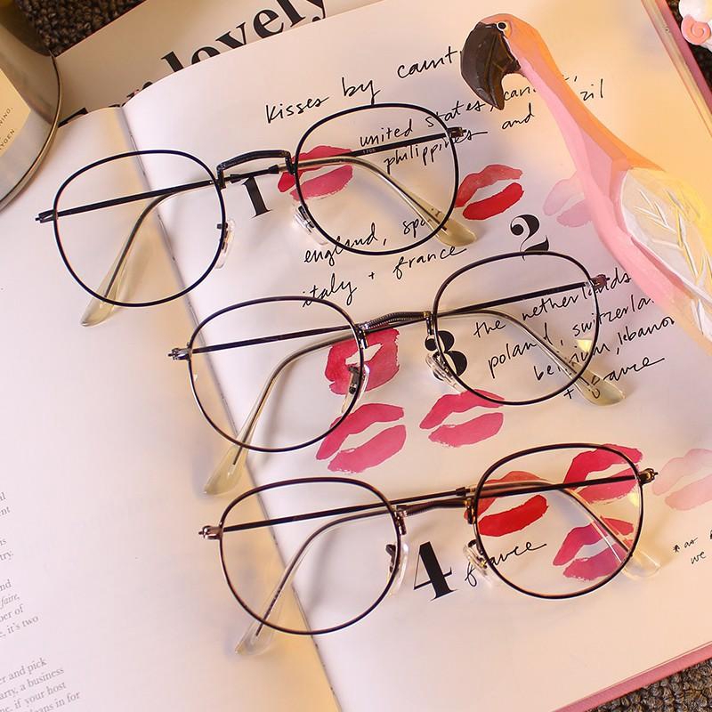 Kính tròn khung kim loại bọc nhựa dễ thương