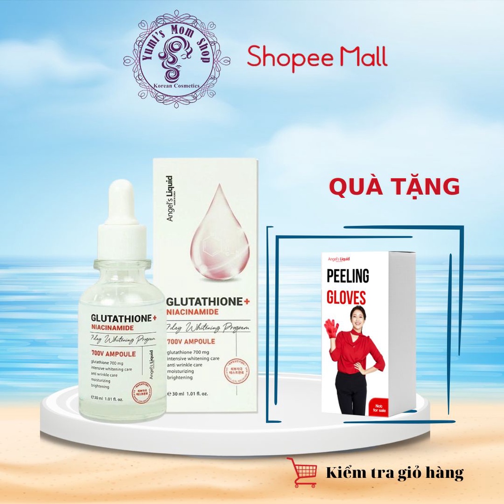 Huyết thanh truyền trắng hỗ trợ giảm nám Angel’s Liquid Glutathione + 5% Niacinamide 7Day Whitening Ampoule 30ml