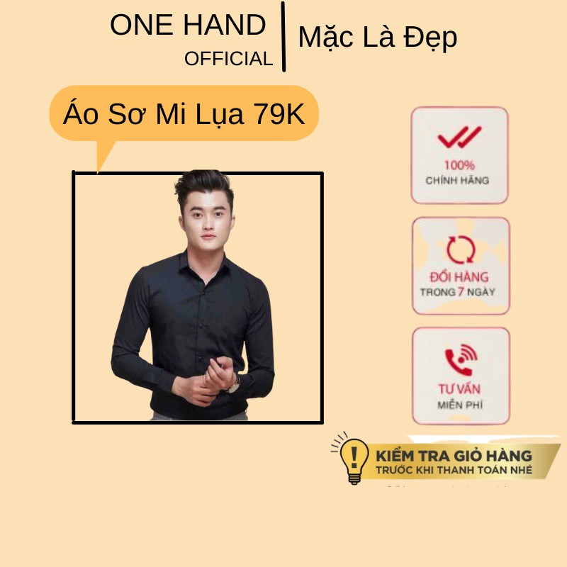 Áo sơ mi lụa nến 1HAND nam trắng dài tay vải lụa lịch lãm sang trọng - Mã SMN