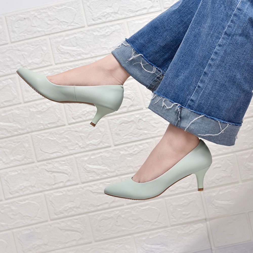 Giày Cao Gót  Mũi Nhọn Êm Chân 5cm Merly 1269 Giày Bít Gót Nhọn, Giày Da Nữ, Giày Công Sở Nữ Big Size, Giày Nữ Hàng Hiệu