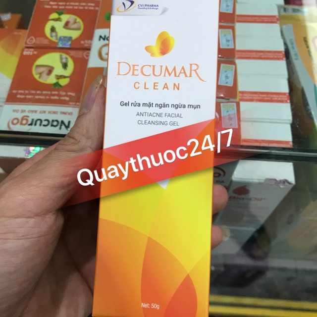 GEL RỬA MẶT NGĂN NGỪA MỤN DECUMAR CLEAN(TUÝP 50gr)