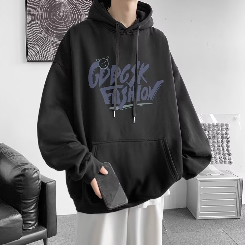 Áo hoodie Cỡ Lớn In Chữ Phong Cách Hiphop Đường Phố Nhật Bản Chất Lượng Cao Cho Nam