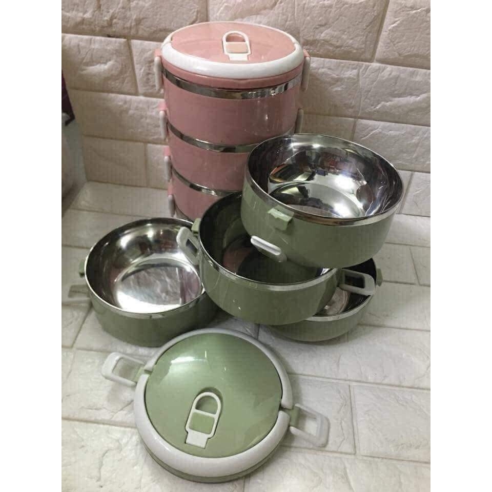 Hộp đựng cơm 4 tầng lúa mạch loại tốt tiện dụng