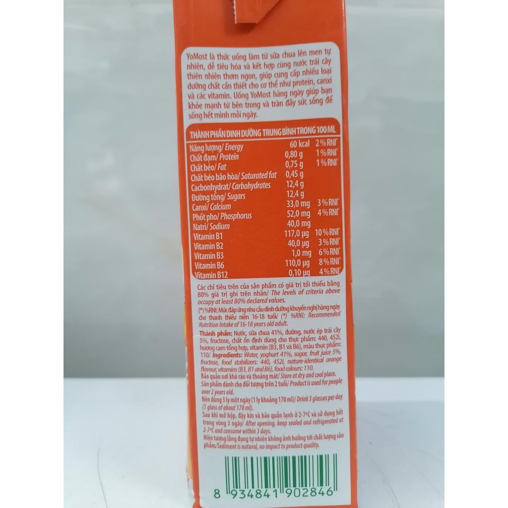 Sữa chua uống hương CAM  YOMOST Yoghurt Drink Orange Flavor