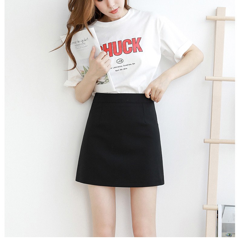 Chân váy chữ A ngắn BASIC có quần lót trong - Form trơn khóa sau phối đồ cực xinh | BigBuy360 - bigbuy360.vn