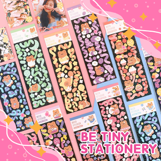 Sticker trang trí toploader gấu bông và bánh kem dễ thương - Be Tiny Stationery