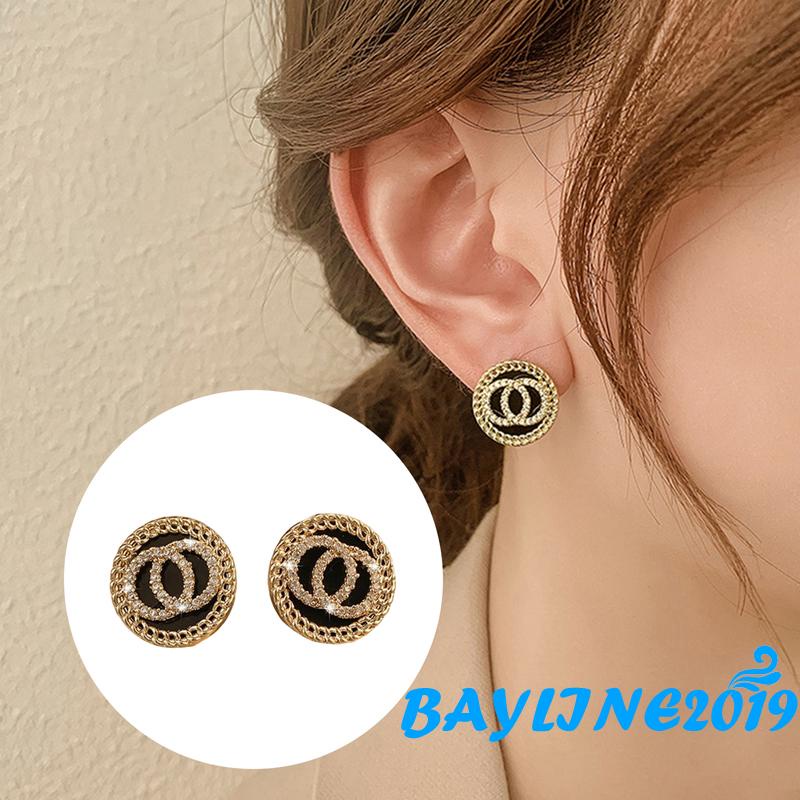 Đôi Khuyên Tai Hình Chữ Cái Đính Đá Sáng Lấp Lánh Dành Cho Nữ