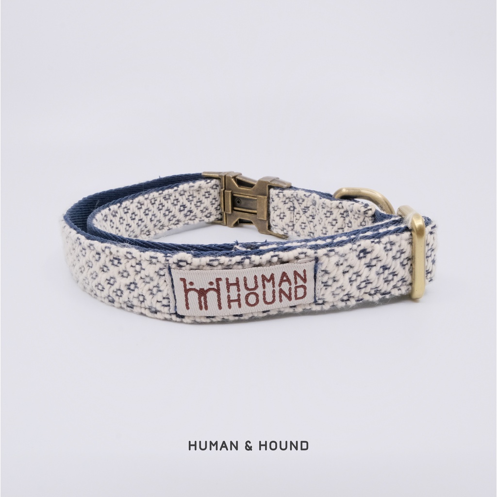 Cổ chó X Indigo 'WHITE' Human & Hound: Mẫu vải dệt TRẮNG