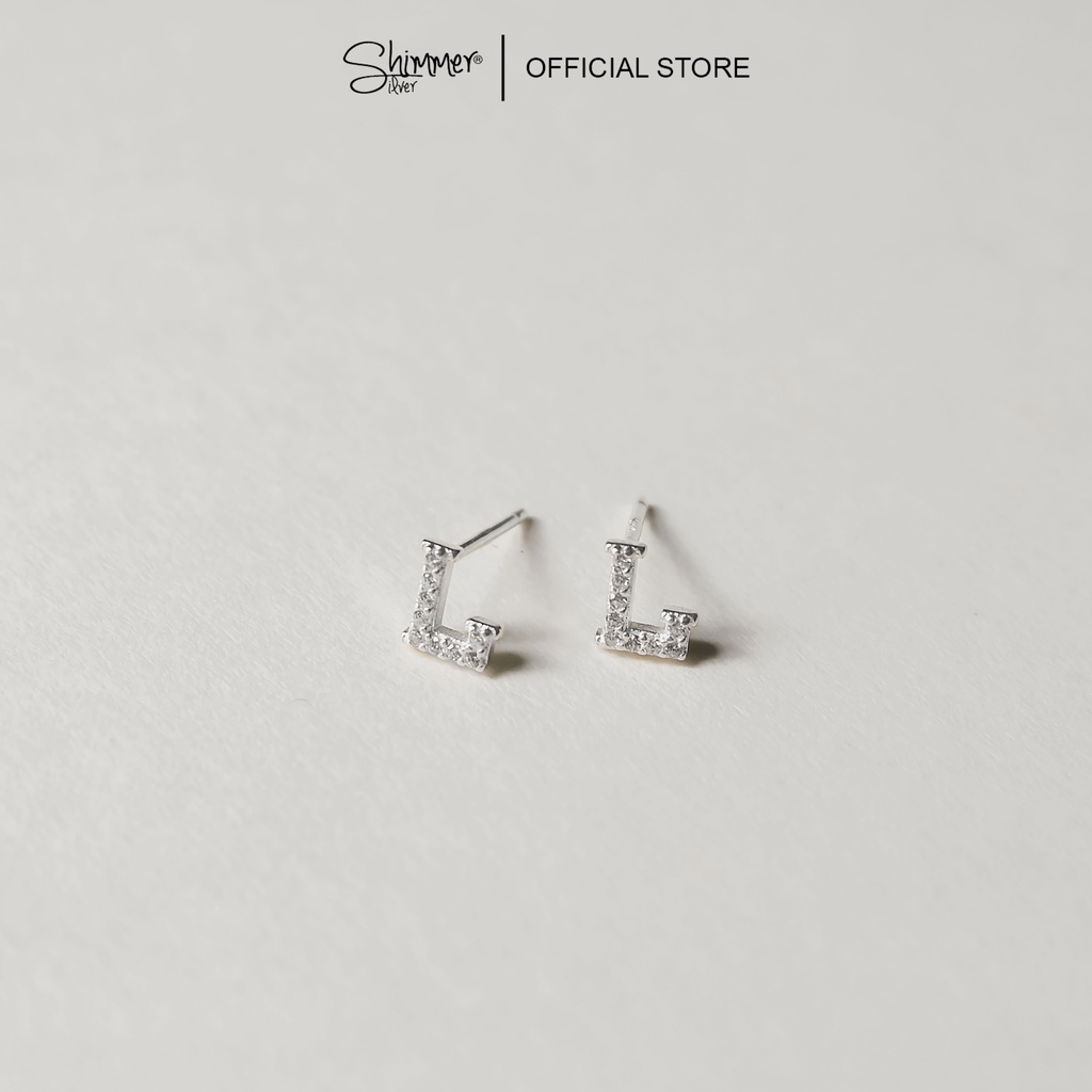 Bông Tai, Khuyên Tai, Hoa Tai Nữ Bạc 925 Cao Cấp SHIMMER SILVER Hình Chữ Đa Dạng (Giá 1 Chiếc)