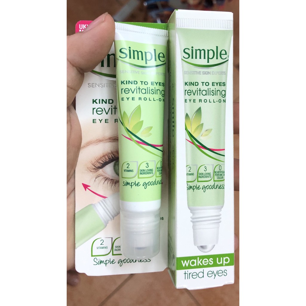 Lăn mắt Simple Kind To Eyes Revitalising Eye Roll On từ Anh (MẪU MỚI nha khách) | BigBuy360 - bigbuy360.vn