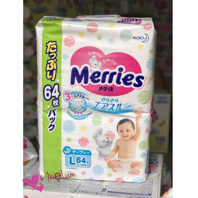 Tã/Bỉm Merries nội địa Nhật đủ size Nb96/S88/M76/L56/XL50/XXL32