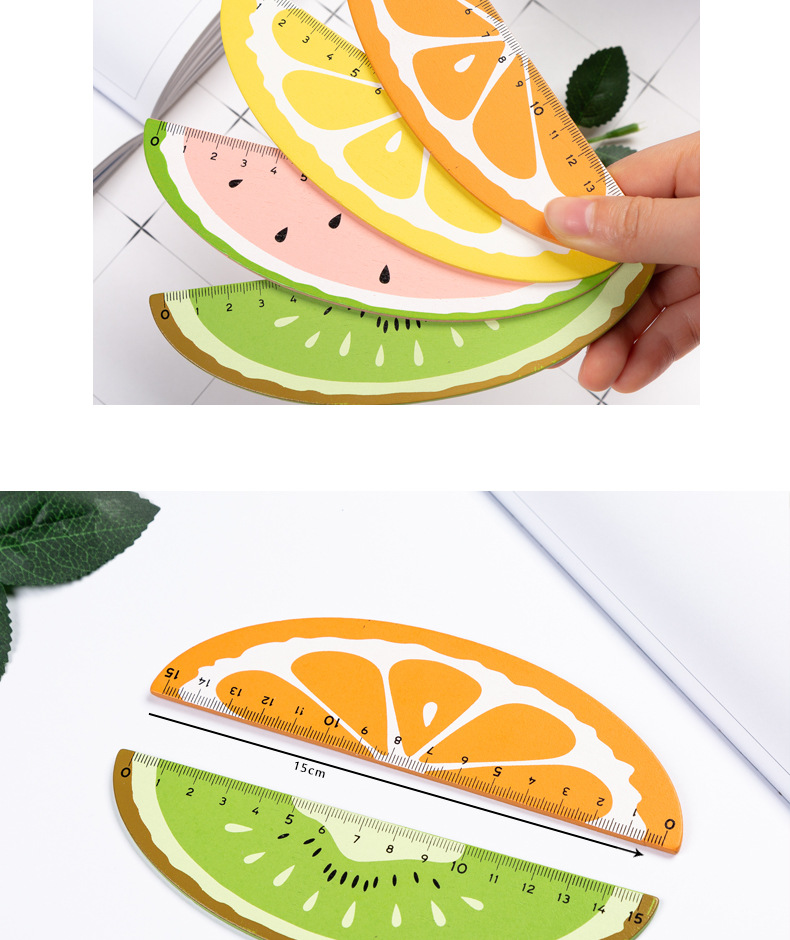 Thước Gỗ Hình Trái Cây Hoạt Hình Hàn Quốc Sáng Tạo Dễ Thương Kích Thước 15cm