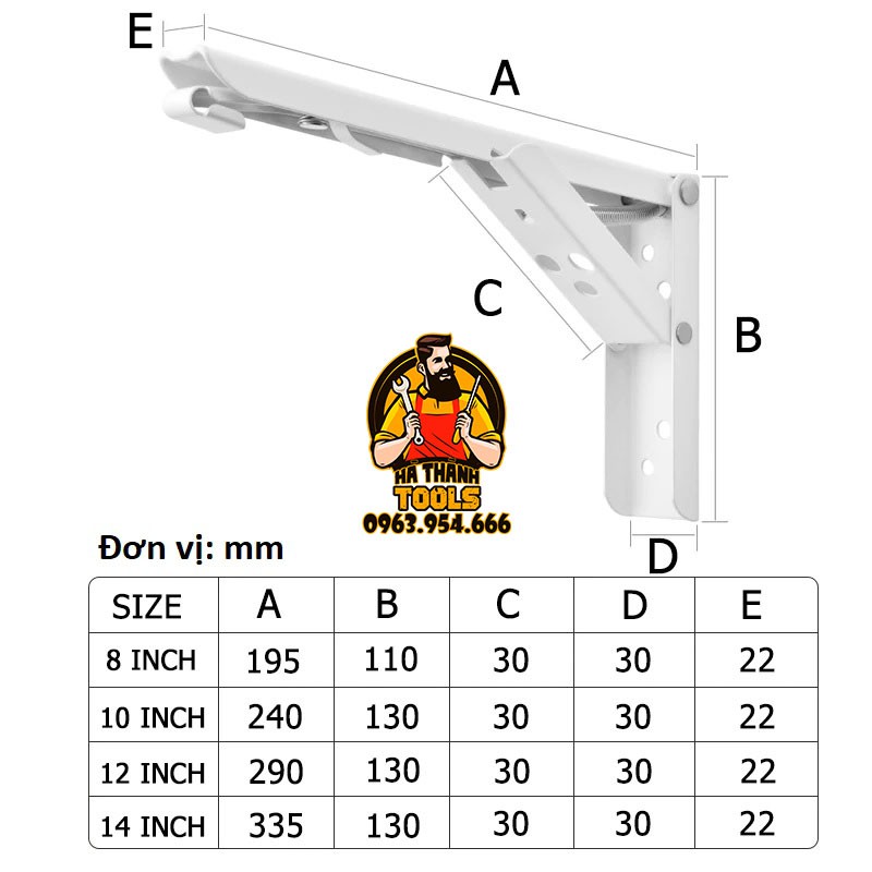 BẢN LỀ GẬP KE GẤP BÀN TREO TƯỜNG THÔNG MINH - PHỤ KIỆN BÀN GẤP TREO TƯỜNG