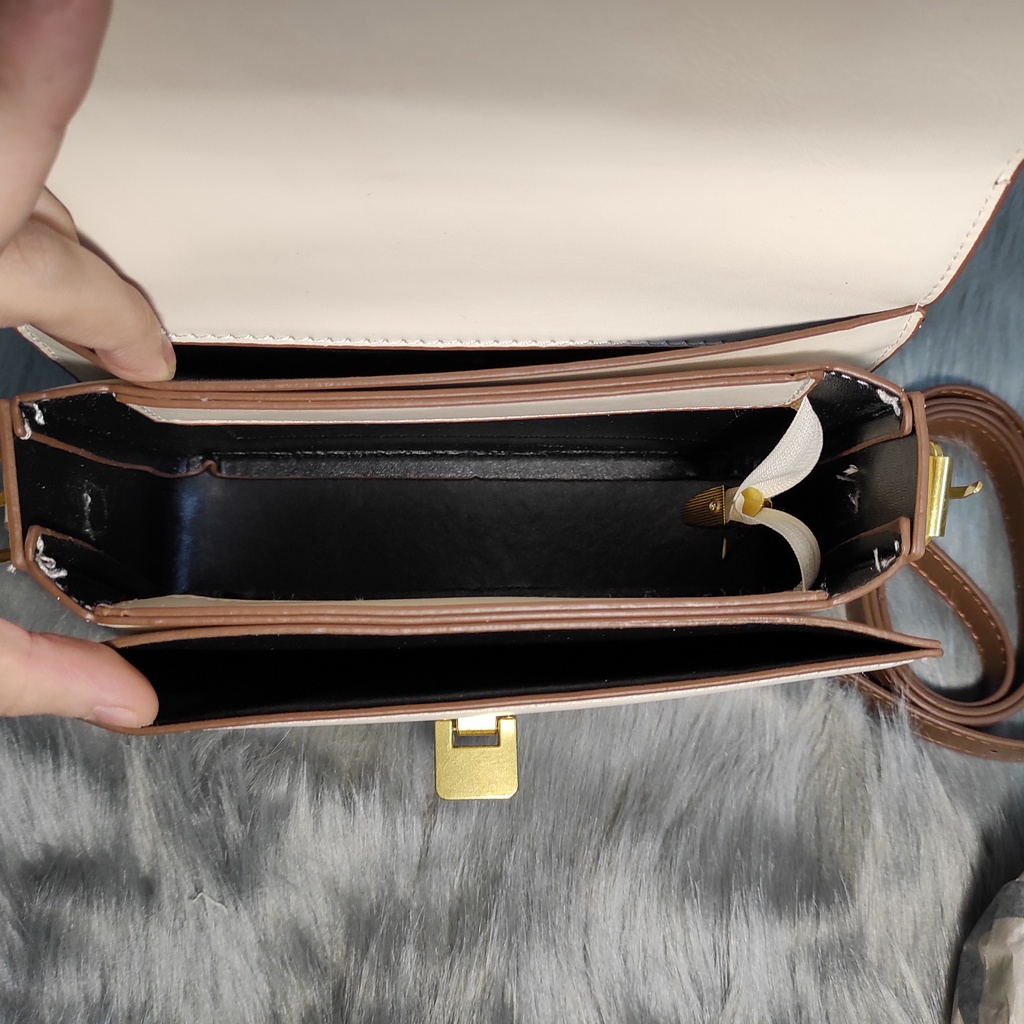 Túi đeo chéo (tặng kèm dây đeo vai)  khóa gập phối màu - Hàng loại 1 - TB.Store HD160 22x15x10 cm