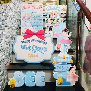 Chibi sinh nhật cho bé - Set chibi Trang trí tiệc Sinh nhật cho bé