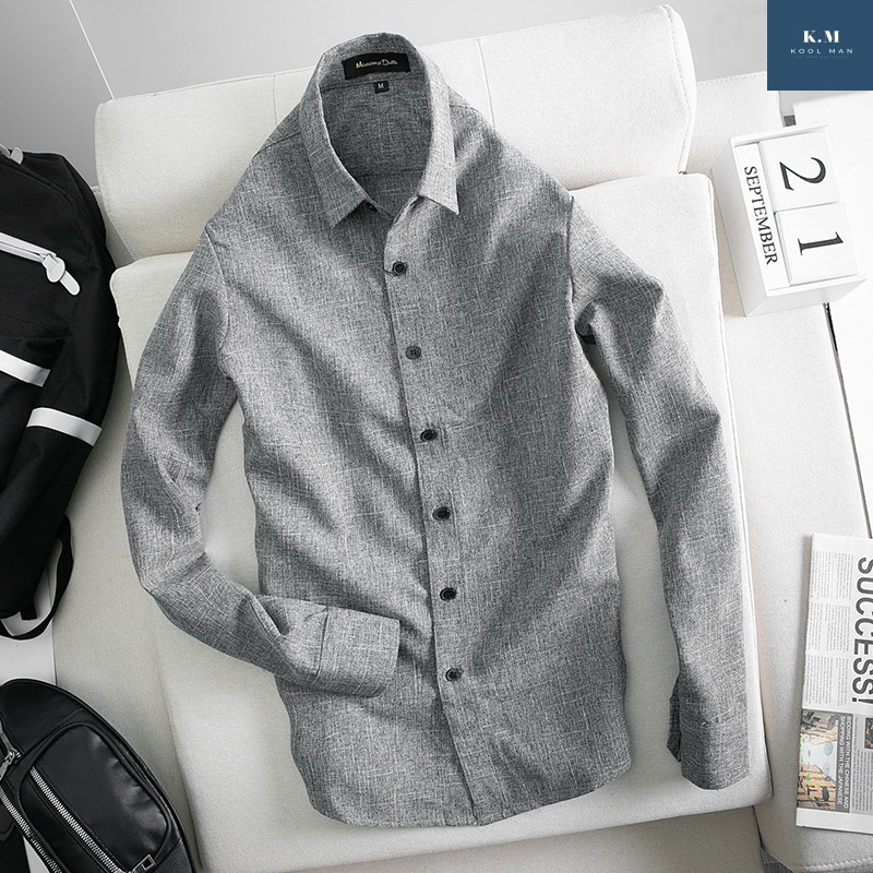 Áo Sơ Mi Nam Dài Tay VẢI ĐŨI Cao Cấp, Sơ Mi Nam Hàn Quốc Công Sở Chất Vải Đũi Bền ĐẸP, Thoáng Mát | BigBuy360 - bigbuy360.vn