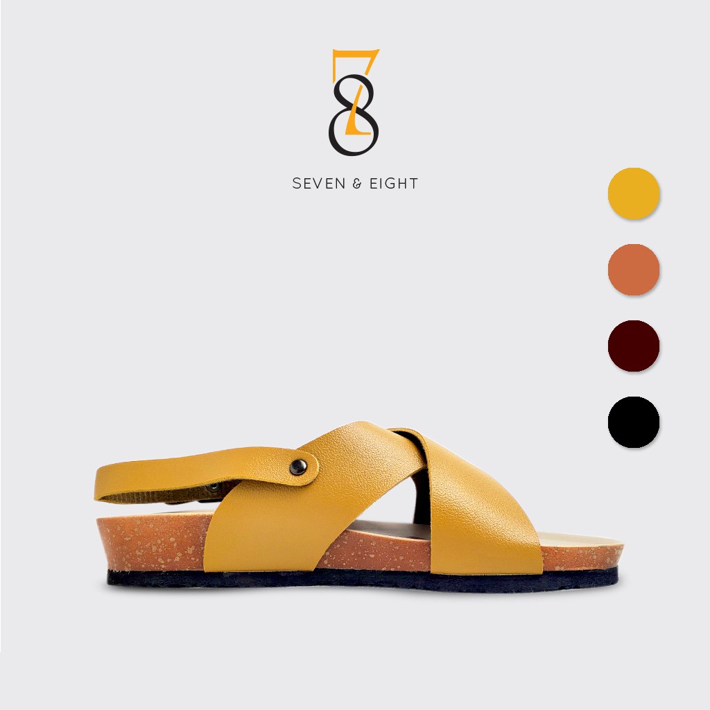 Sandal Siêu Nhẹ Quai Chéo Lớn Đế Bệt Seven & Eight 3cm - D0006