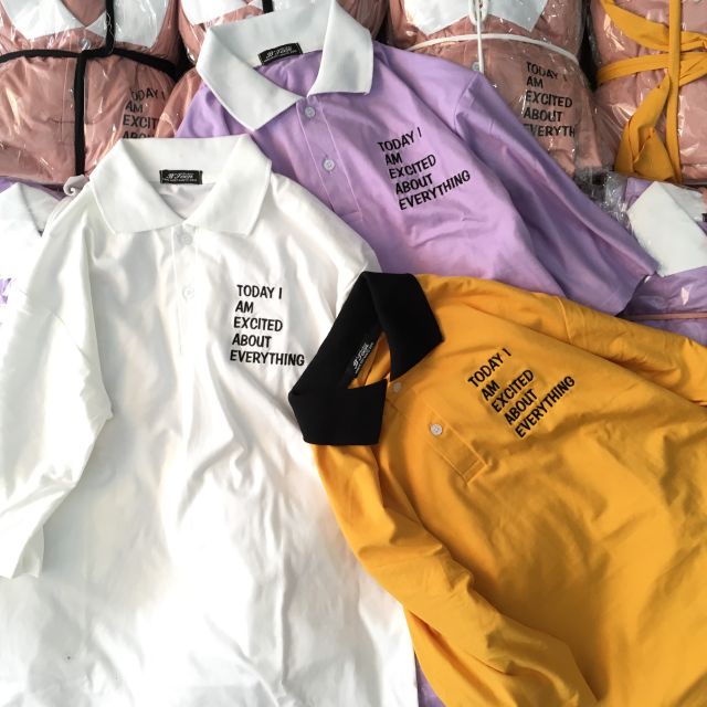 Áo Polo HÌNH THẬT thêu TODAY I AM 😊 | BigBuy360 - bigbuy360.vn