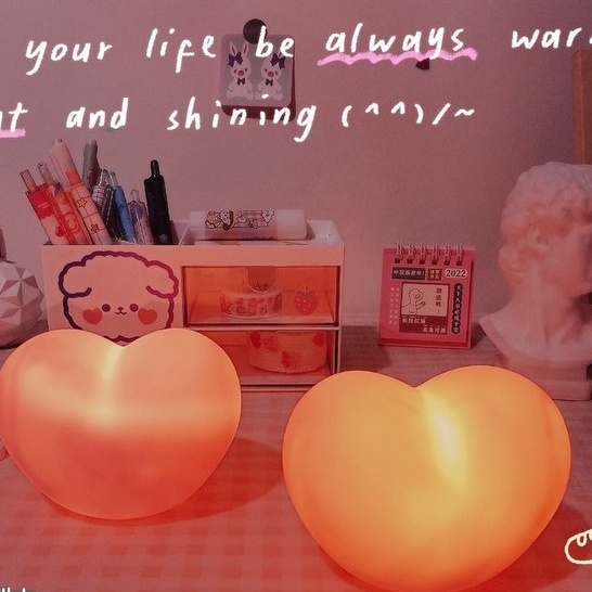Đèn Ngủ LED Hình Trái Tim Dễ Thương Dùng Trang Trí Phòng Ngủ