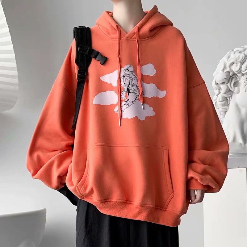 Áo hoodie dáng rộng in họa tiết thời trang mùa đông cho nam size M-5XL