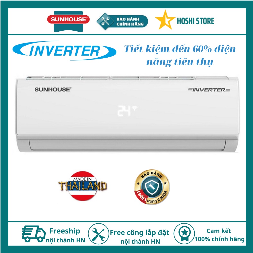 Máy lạnh, Điều hòa không khí một chiều INVERTER SUNHOUSE SHR-AW12IC610 tiết kiệm điện