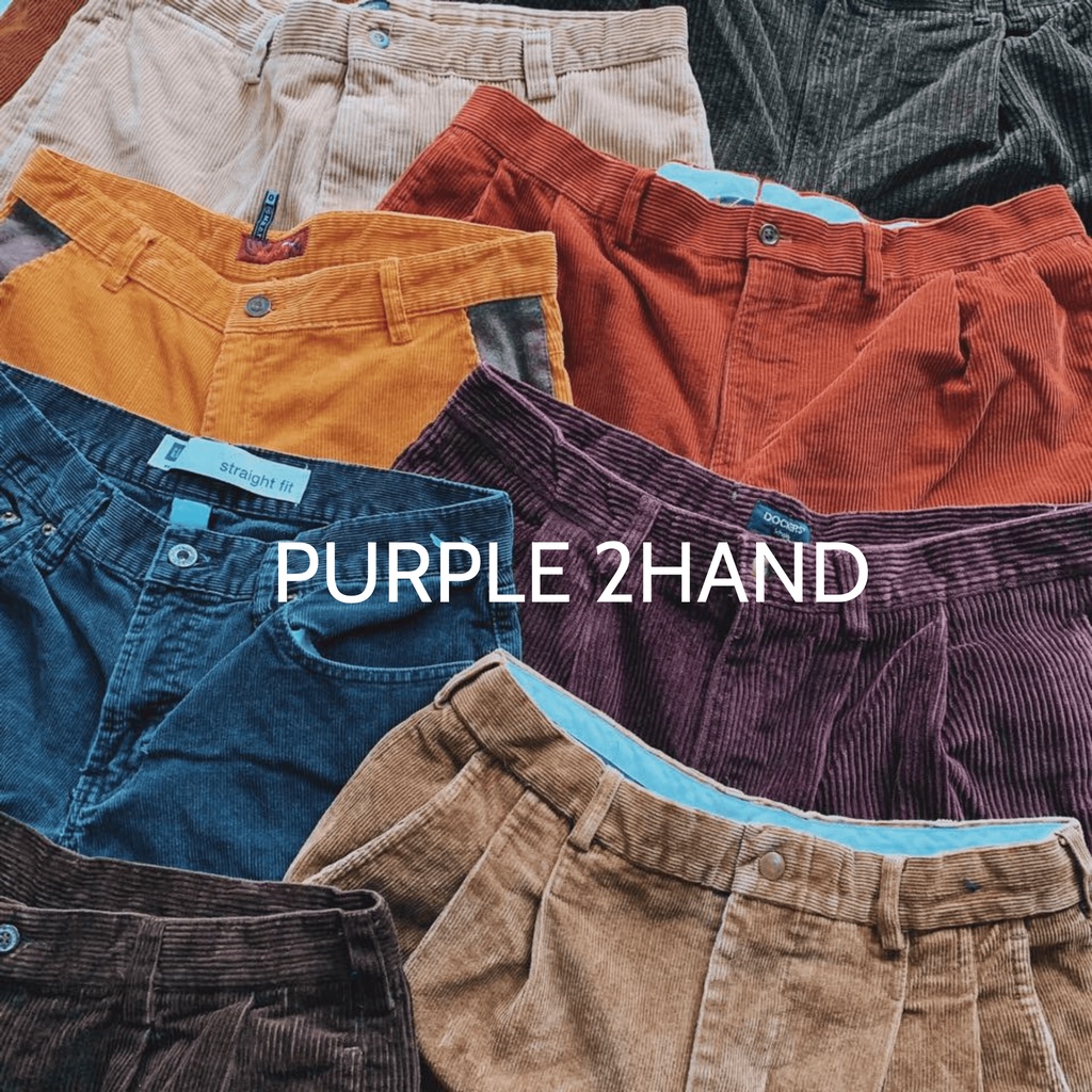 Quần 2hand nhung tăm vintage, quần seconhand nam nữ hàng 1 loại đẹp. Mẫu RANDOM được chọn màu và size