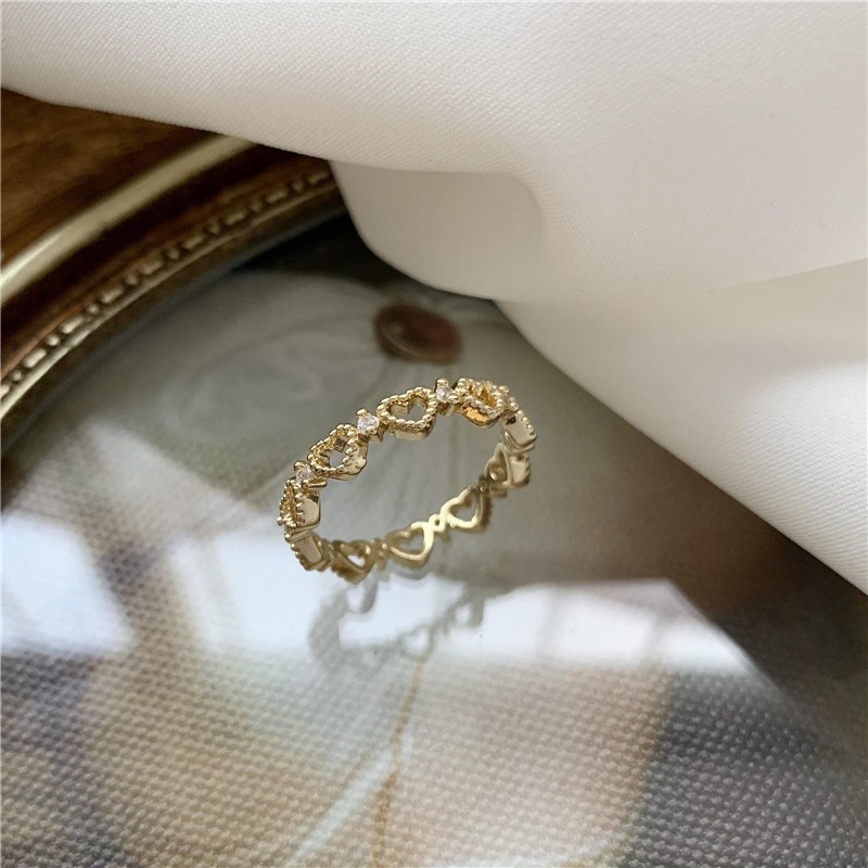 Nhẫn Hình Trái Tim Rỗng Phong Cách Hàn Quốc Ngọt Ngào Cho Nữ J016 J016