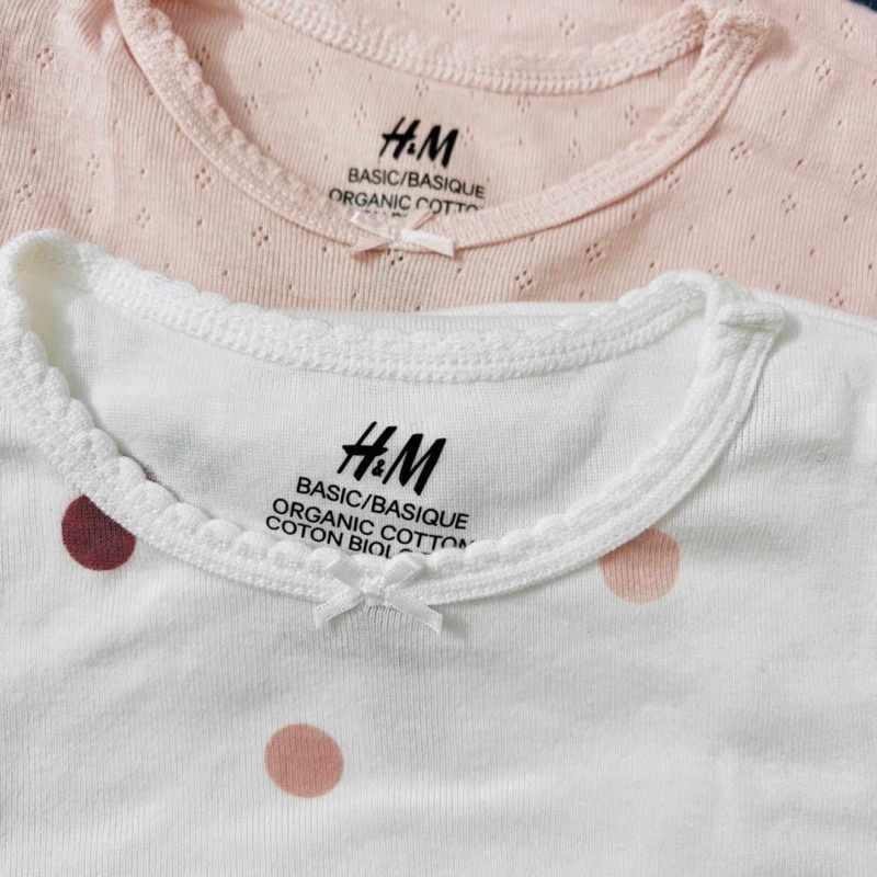 Áo body chip dài tay H&amp;M [ chính hãng ] cho bé gái, chất liệu 100 cotton organic, mềm mại an toàn cho da bé