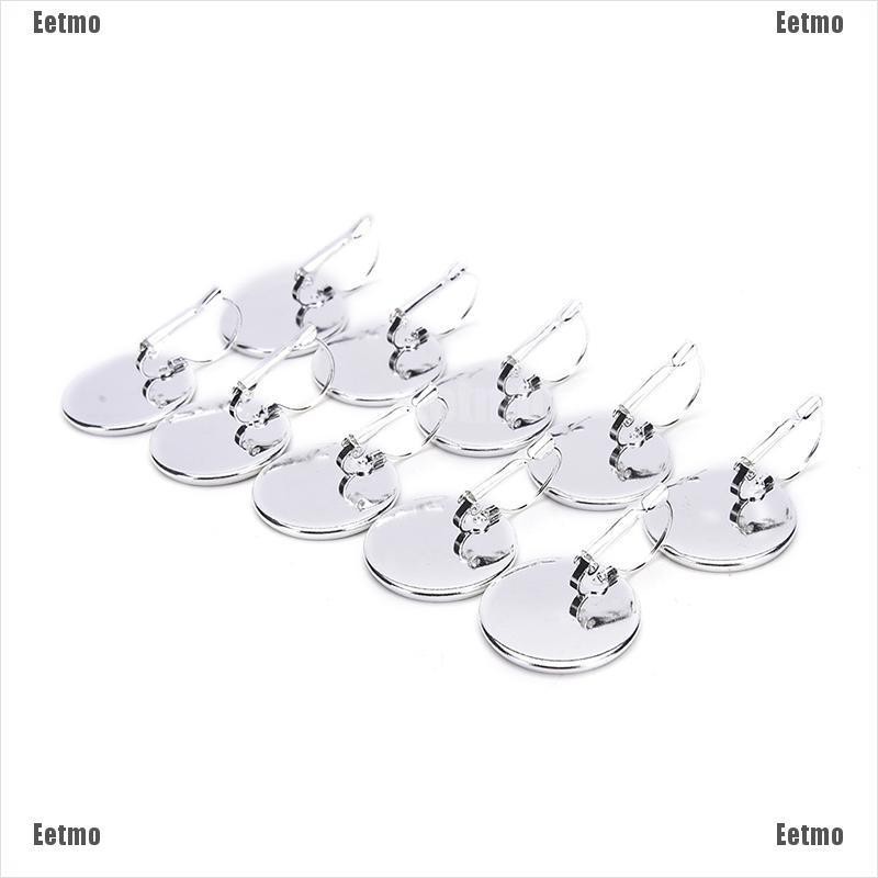 (Eetmo) 10Pcs 10-20Mm Diy Silver Plated Brass Earring Hooks Blanks Earring Base Backs