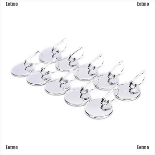 (Eetmo) 10Pcs 10-20Mm Diy Silver Plated Brass Earring Hooks Blanks Earring Base Backs