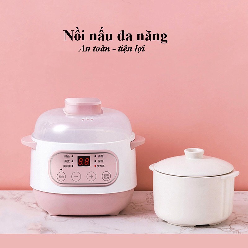 Nồi nấu cháo, ninh, hầm, cách thủy 4in1 siêu nhanh, siêu tiện lợi - Nồi hầm đa năng, nấu cháo cho bé ăn dặm 1.6 lít