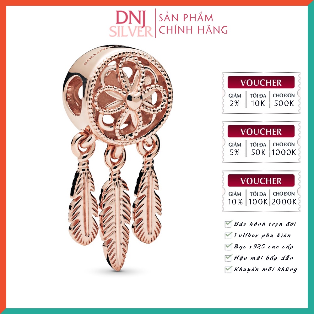 Charm bạc 925 cao cấp, hàng chuẩn bạc - Mẫu RoseGold Spiritual Dreamcatcher thích hợp để mix vòng tay charm - DN254